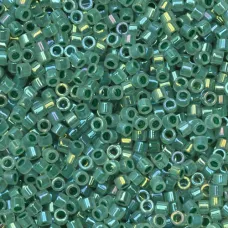 DB1768 Forest Green Lined Opal AB, Size 11/0 Miyuki Delica Beads, 5.2g approx. DB1768 Forest Green Lined Opal AB, Size 11/0 Miyuki Delica Beads, 5.2g approx.