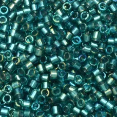 DB1769 Sparkling Aqua Green Lined Teal AB, Size 11/0 Miyuki Delica Beads, 5.2g approx.