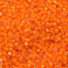 DB1777 White Lined Orange AB, Size 11/0 Miyuki Delica Beads, 5.2gm DB1777 White Lined Orange AB, Size 11/0 Miyuki Delica Beads, 5.2gm