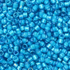DB1783 White Lined Capri Blue AB, Size 11/0 Miyuki Delica Beads, 5.2g approx. DB1783 White Lined Capri Blue AB, Size 11/0 Miyuki Delica Beads, 5.2g approx.