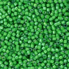 DB1787 White Lined Green AB, Size 11/0 Miyuki Delica Beads, 5.2g approx.