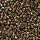 DB1790 White Lined Sable Brown AB, Size 11/0 Miyuki Delica Beads, 50 Grams