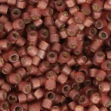 DB2179  Semi-Frosted Silver Lined Dyed Magenta 11/0 Duracoat Miyuki Delica Beads, 5.2gm approx.