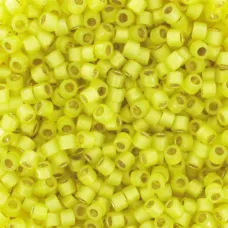 DB2187  Semi-Frosted Silver Lined Dyed Citron 11/0 Duracoat Miyuki Delica Beads...