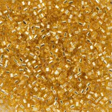 Gold Silver Lined, Colour Code 0042, Size 11/0  Cut  Miyuki Delica Beads, 5.2g a...