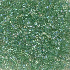 DBLC0060 Green Lime AB Lined-Dyed, size 8/0 Hex Cut Miyuki Delica Beads, approx ...