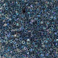 Blue AB Lined-Dyed, Colour Code 0085, Size 11/0 Cut Miyuki Delica Beads, 5.2gm approx. Blue AB Lined-Dyed, Colour Code 0085, Size 11/0 Cut Miyuki Delica Beads, 5.2gm approx.