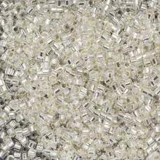 Crystal Silver Lined, Colour Code 0041, Size 11/0  Cut  Miyuki Delica Beads, 5.2...