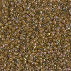 DB1738 Cocoa Lined Chartuese AB, Size 11/0 Miyuki Delica Beads, 5.2g approx. DB1738 Cocoa Lined Chartuese AB, Size 11/0 Miyuki Delica Beads, 5.2g approx.