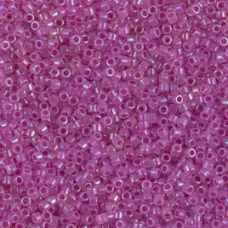 DB1744 Fuschia Lined Opal AB, Size 11/0 Miyuki Delica Beads, 5.2g approx. 