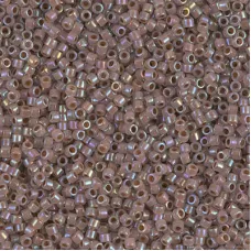 DB1749 Cocoa Lined Opal AB, Size 11/0 Miyuki Delica Beads, 5.2g approx. 