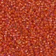 DB1780 White Lined Flame Red AB, Size 11/0 Miyuki Delica Beads, 5.2g approx. 
