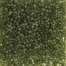 DB2404, Matte Transparent Dark Olive, Size 11/0 Miyuki Delica Beads, 50g wholesa...