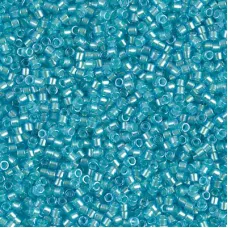 DB1708 Mint Pearl Lined Ocean Blue, Size 11/0 Miyuki Delica Beads, 5.2g approx. 