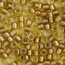 DB0909 Gold Honey Sparkle Chartreuse Lined, Size 11/0 Miyuki Delica Beads, 50gm ...