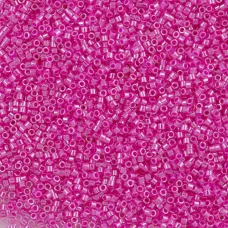 DB0247 Crystal Fuchsia Ceylon Lined-Dyed, Size 11/0 Miyuki Delica Beads, 5.2g ap...