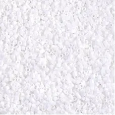 DBS0200 Opaque Chalk White Colour 0200 Size 15/0 Miyuki Delica Beads, 5.2g appro...