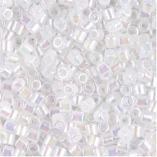 DBL0222 White Opal AB Size 8/0 Miyuki Delica Beads, Colour Code 0222, 5.2g approx.