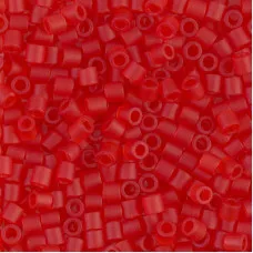 DBL0745 Matte Transparent Red-Orange size 8/0 Miyuki Delica Beads, Colour 0745, ...