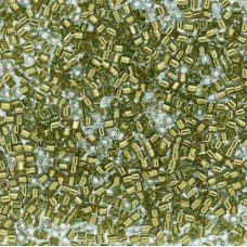 DB2522 Gold Plate Lined Platinum size 11/0 Miyuki Delica Beads, 3.3g approx.