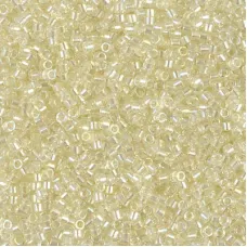 DB1676 Pearl Lined Transparent Pale Yellow AB, Size 11/0 Miyuki Delica Beads, Wh...