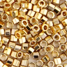 24kt Light Gold Plated, Colour Code 0034, Size 11/0  Cut  Miyuki Delica Beads, 3...