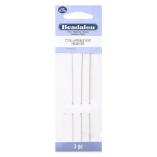 Beadalon 127mm Collapsible Eye Needles, 3 assorted sizes