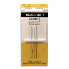 Size 10 English Beading Needles - Longs, Pack of 4 Size 10 English Beading Needles - Longs, Pack of 4