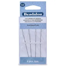 Beadalon 700H-100 Collapsible Eye Needles, 2.5", Heavy, 4